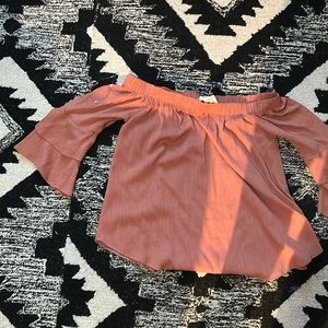 Pink off the shoulder shirt